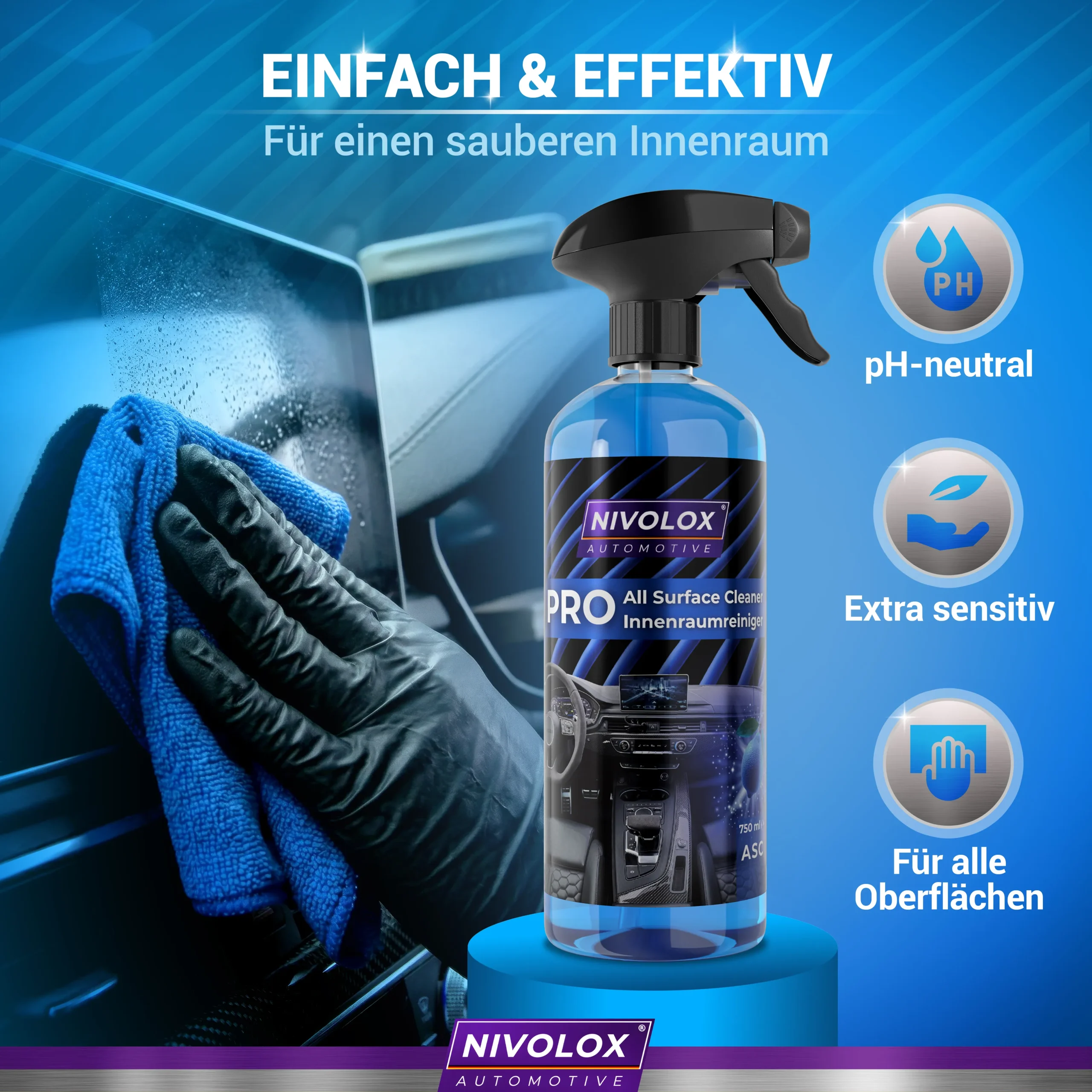 NIVOLOX® ASC Auto Innenreiniger Set (750ml) – Bild 7